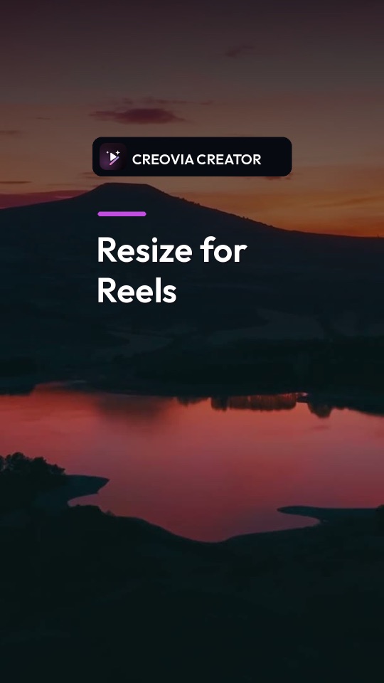 Landscape sunset clip reframed for a vertical Reel