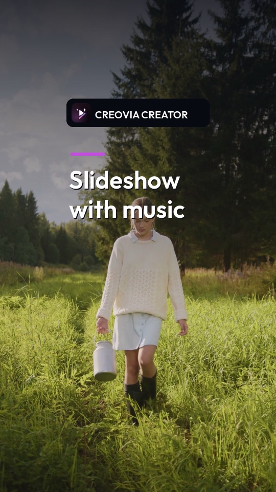 Forest photo slideshow with music in Creovia Creator