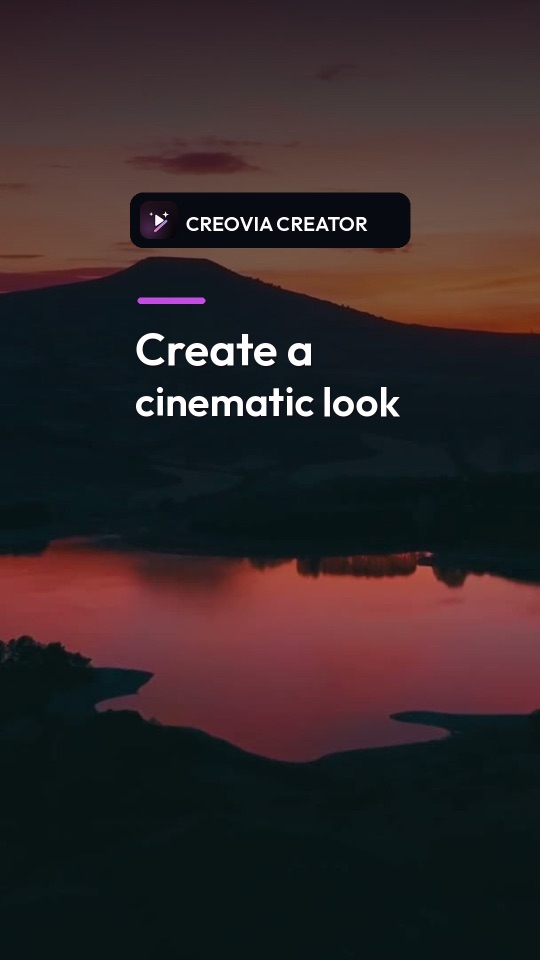 Sunset lake used on the Creovia Creator filter tutorial cover